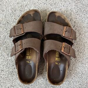 Woman’s brown Birkenstocks size 38